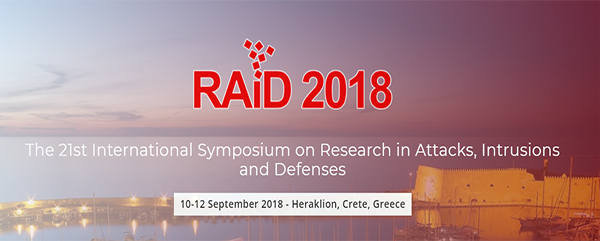 The 21st International Symposium on Research in Attacks, Intrusions and Defenses